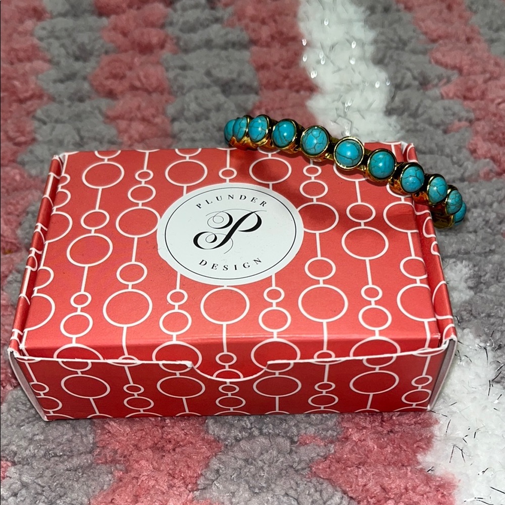 Gold and Turquoise Magnetic Plunder Bracelet